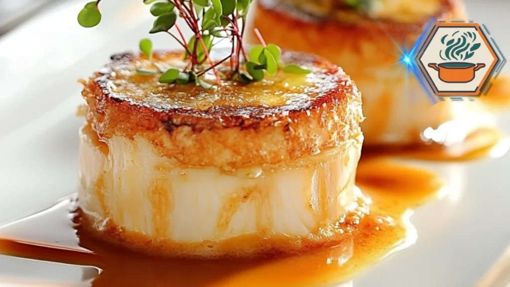 A close-up of a brûlée being caramelized with a torch, capturing the golden, crisp sugar layer forming on top for the perfect dessert finish.