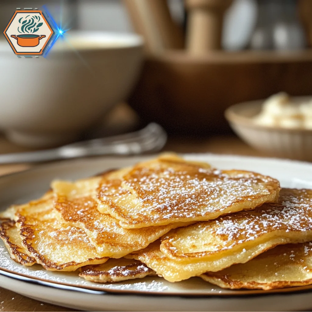 title="Crispy Pancakes: Golden Perfection" alt="Close-up view of crispy pancakes on a plate, showcasing their golden texture, fluffy interior, and appetizing appeal."