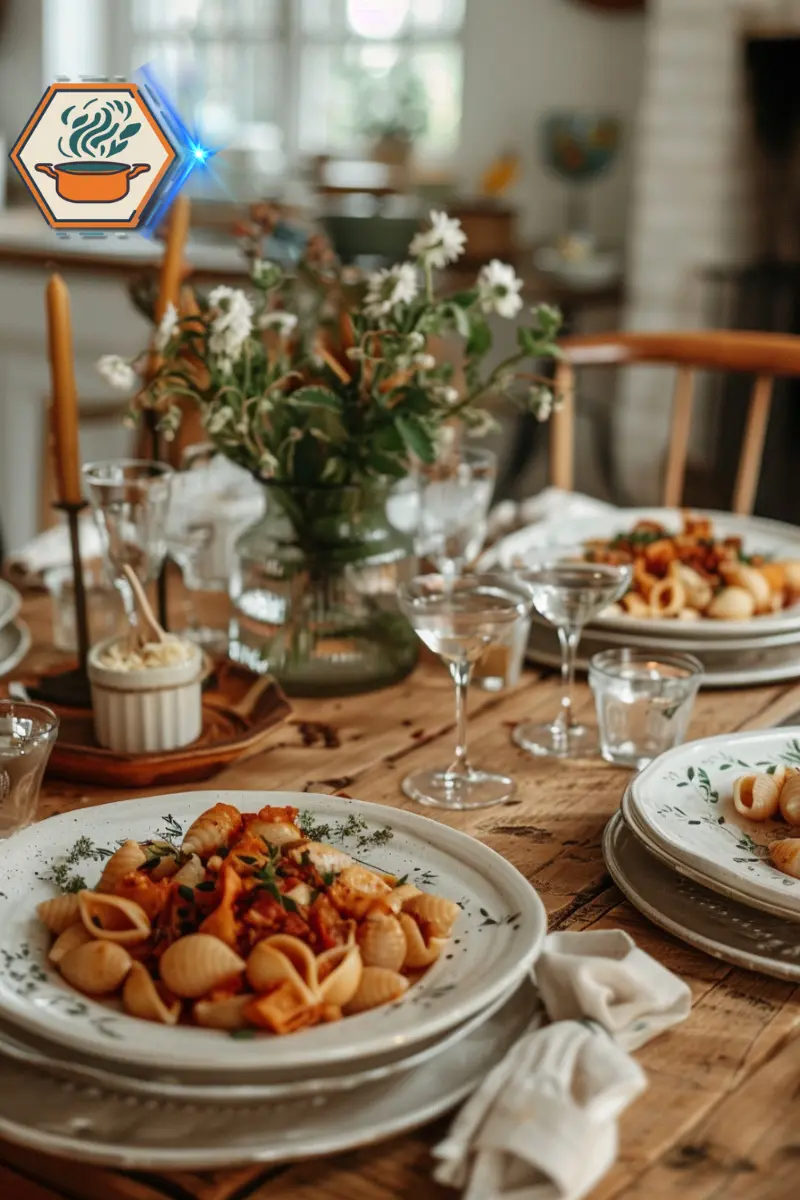 Conchiglie Pasta Recipes: 10 Irresistible Reasons To Love Cooking With It 3 Elegant Kitchen with Warm Tones and Wooden Table Setup
