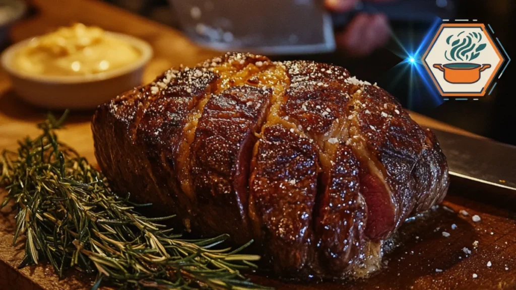A rustic farmhouse kitchen with wooden cabinets, vintage cookware, open shelving, and warm ambient lighting creating a cozy and inviting atmosphere.