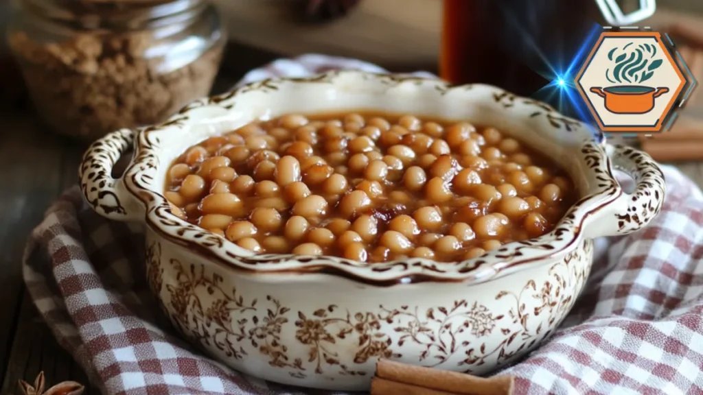 Apple pie baked beans, a sweet and savory delight, featuring the combination of apples, beans, sugar, and spices to create a unique and flavorful dish.