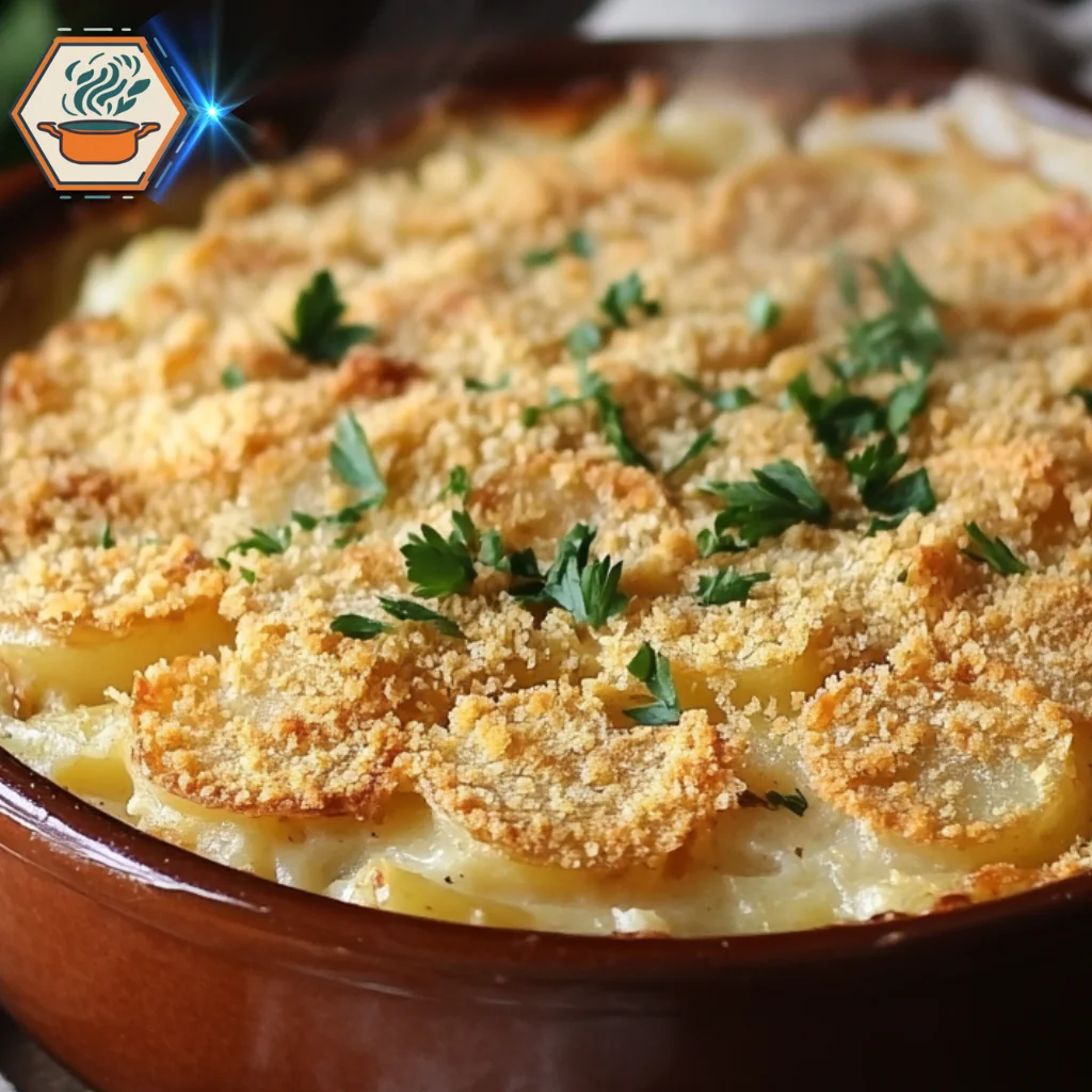 title="Exploring Popular Regional Variations of Potato Casserole" alt="Southern-style potato casserole in a rustic dish, highlighting popular regional variations of potato casserole with unique blends of cheese, cream, and spices."