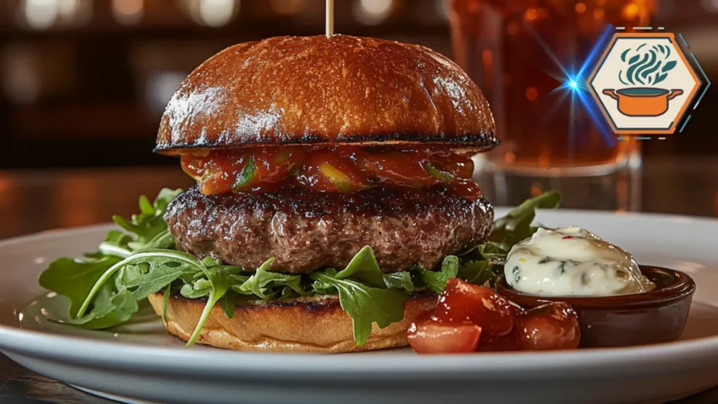 What a wagyu burger is made of, showcasing the premium ingredients such as wagyu beef, gourmet toppings, and the artisan bun that make up this luxurious burger.