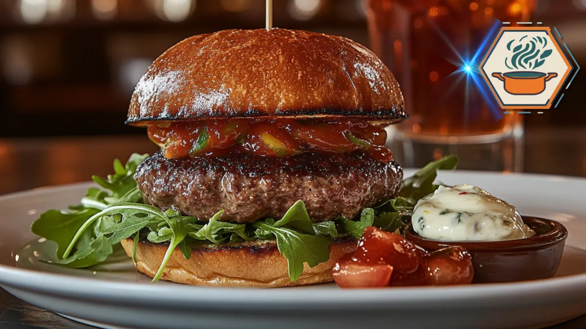 What is a wagyu burger made of? 1 What a wagyu burger is made of, showcasing the premium ingredients such as wagyu beef, gourmet toppings, and the artisan bun that make up this luxurious burger.