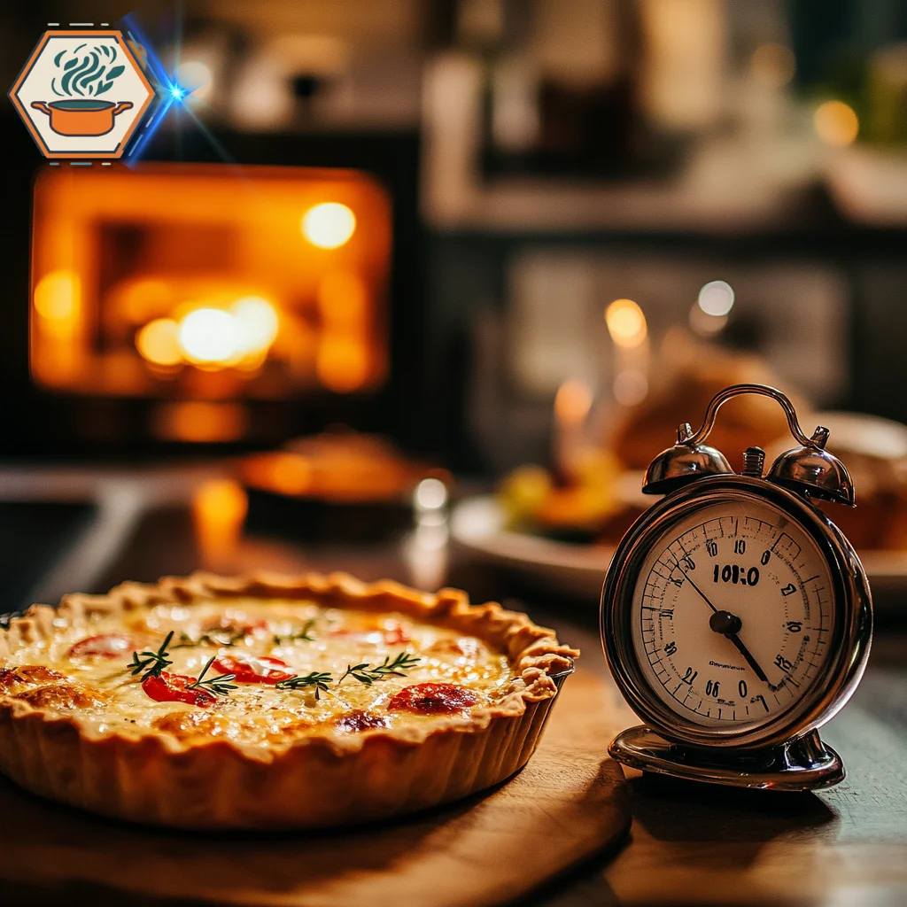 title="Baking Times for Different Crust Types: A Quick Guide" alt="A close-up shot of a kitchen timer displaying 15 minutes, illustrating baking times for different crust types like pie crust, tart crust, and quiche crust."