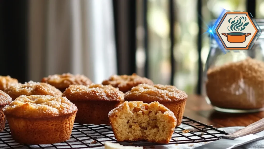 Delicious coffee cake muffins with a golden brown top, showcasing the perfect texture for a morning treat, with a crumbly topping and soft interior.