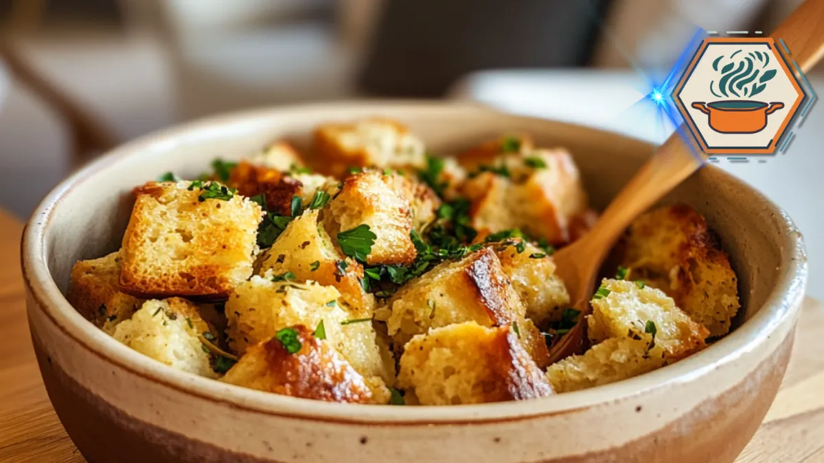 The Best Gluten-Free Stuffing – Tender, Flavor-Packed & Easy! 2 gluten free stuffing made with fresh herbs, vegetables, and gluten-free bread, served as a flavorful holiday side dish.