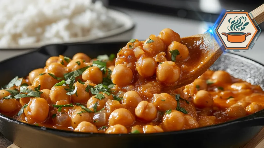 Creamy marry me chickpeas dish, showcasing rich, flavorful chickpeas with a creamy sauce and spices, perfect for a hearty meal.