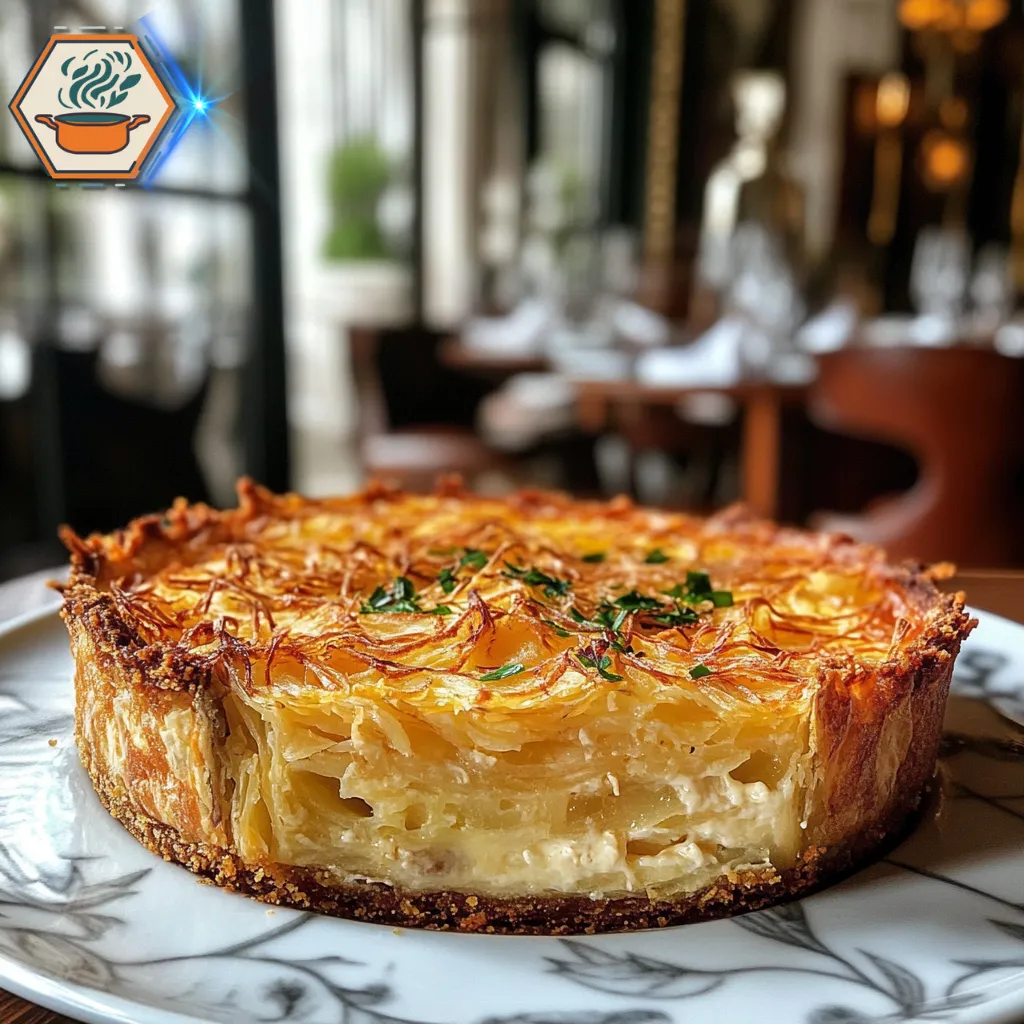 title="Quiche Crust Alternatives: Gluten-Free, Keto, and Puff Pastry Options" alt="A side-angle view of a golden crispy hash brown crust, showcasing a gluten-free and keto-friendly alternative for quiche crusts, along with puff pastry options."