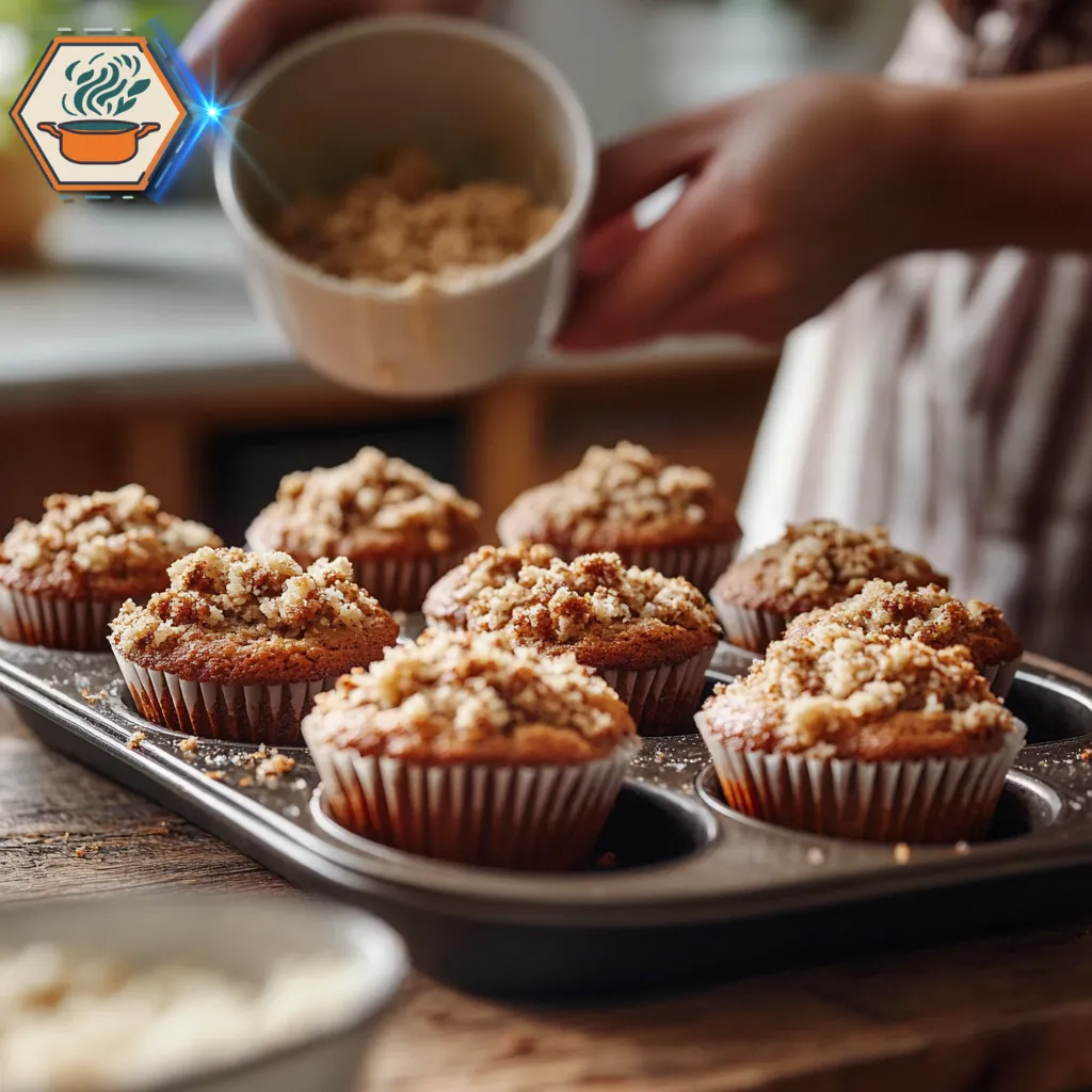 title="Tips for Achieving a Bakery-Style Texture in Coffee Cake Muffins" alt="A rustic breakfast table in a stylish open-concept setting, showcasing freshly baked coffee cake muffins with a golden streusel topping and bakery-style soft texture."