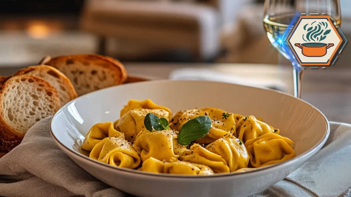 How to Make the Ultimate Tortellini Pumpkin Pasta Recipe 2 Tortellini pumpkin pasta, showcasing a gourmet dish made with tender tortellini pasta and a creamy pumpkin sauce, garnished with herbs for a rich, flavorful meal.
