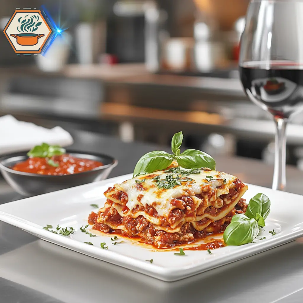 title="Freezer-Friendly Beef Lasagna - A Make-Ahead Family Favorite" alt="High-end chef’s kitchen with stainless steel appliances, set up for preparing a delicious freezer-friendly beef lasagna."