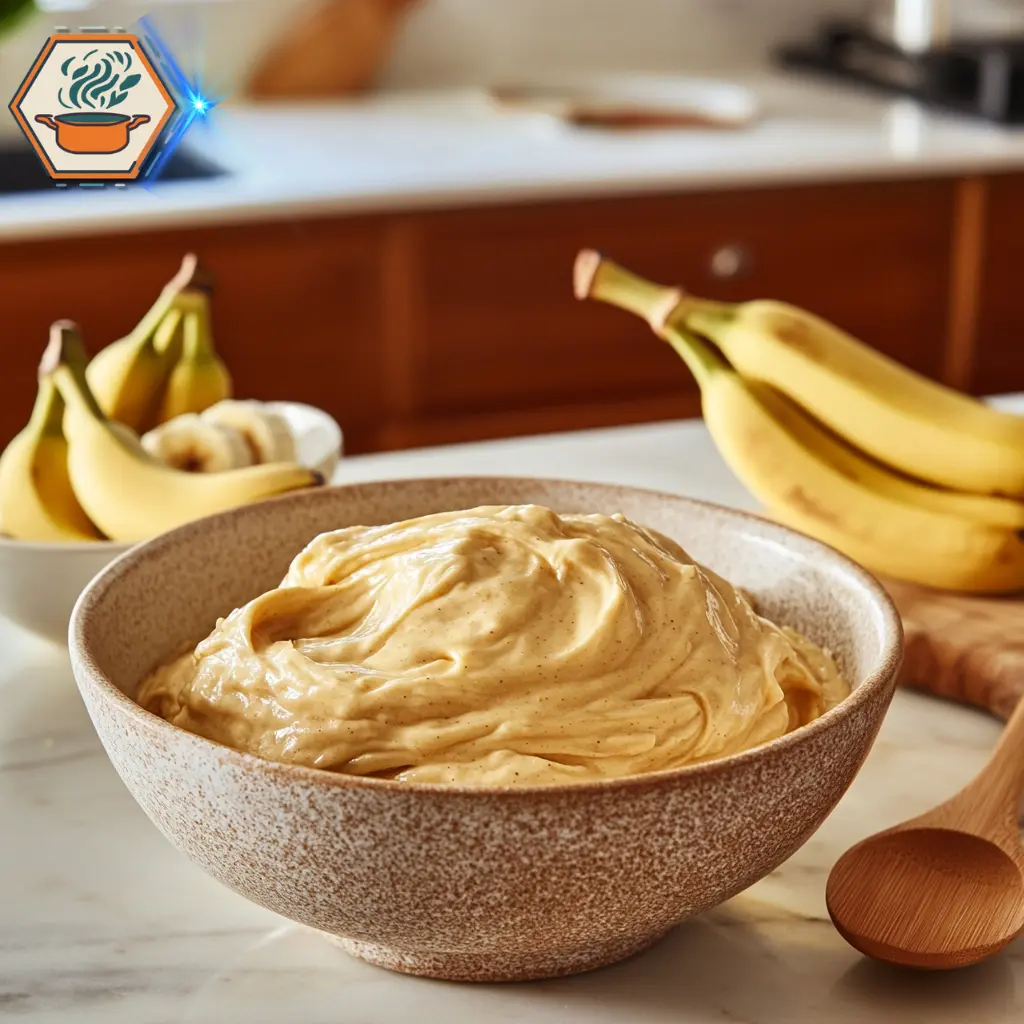 title="Understanding the Key Ingredients for 4-Ingredient Banana Bread" alt="Vibrant kitchen scene featuring a mixing bowl with key ingredients for 4-ingredient banana bread, including ripe bananas, eggs, flour, and baking powder."
