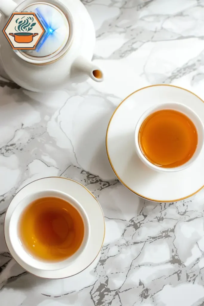 Modern dining scene with Japanese Mounjaro detox tea — making the recipe your personal daily ritual. Modern dining scene with a teapot and cups of Japanese Mounjaro detox tea, illustrating the japanese mounjaro recipe as an everyday ritual.