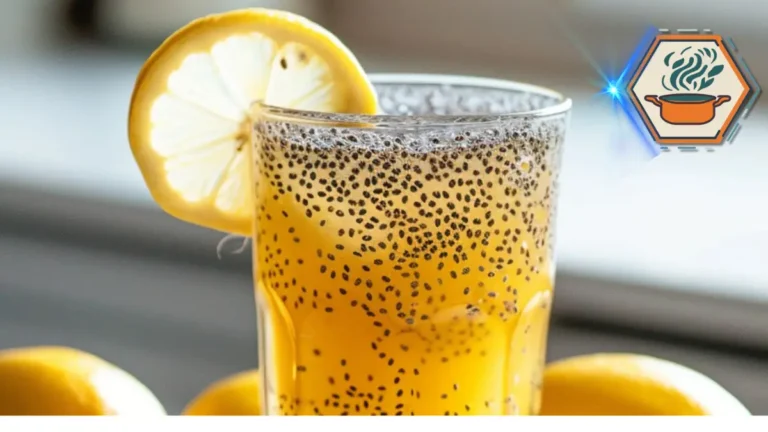 Natural Zepbound Recipe – Your Wellness Drink Guide 3 A glass of natural zepbound recipe featuring chia seeds soaked in lemon water, presented as a refreshing wellness drink for detox and daily health routines.
