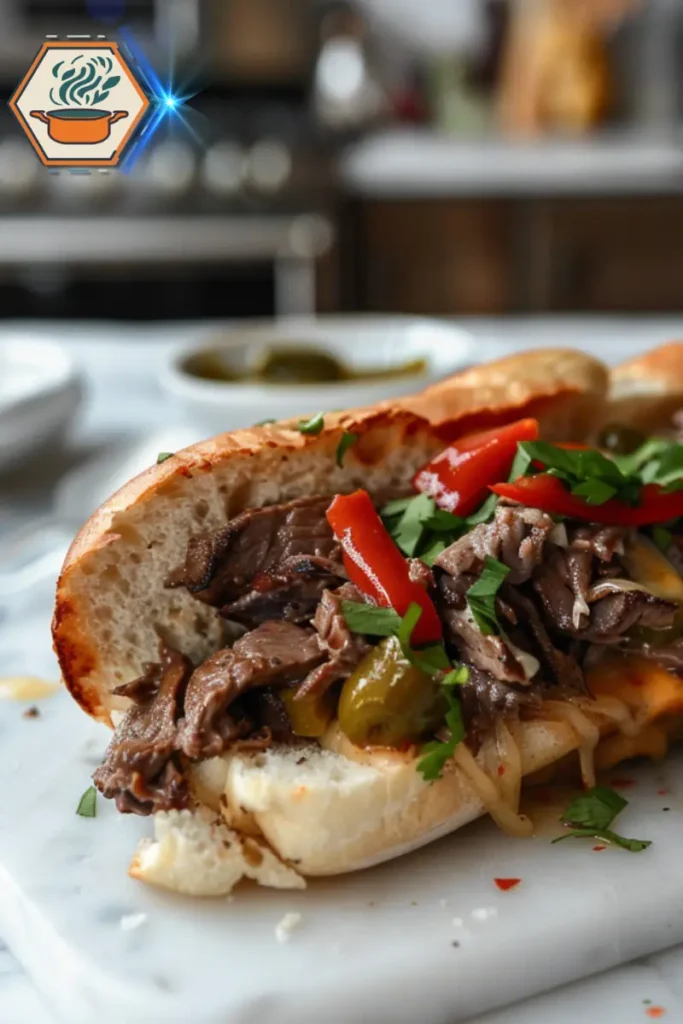Discover the South Philly roots of the Philly cheesesteak—where thin beef, cheese, and bread made culinary history. Gourmet Philly cheesesteak on white marble table, with thin-sliced beef, melted cheese, and artisan hoagie roll—evoking the South Philly origins.