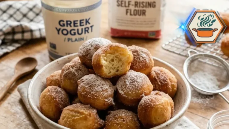 Top view of 2 Ingredient Donut Holes on parchment paper