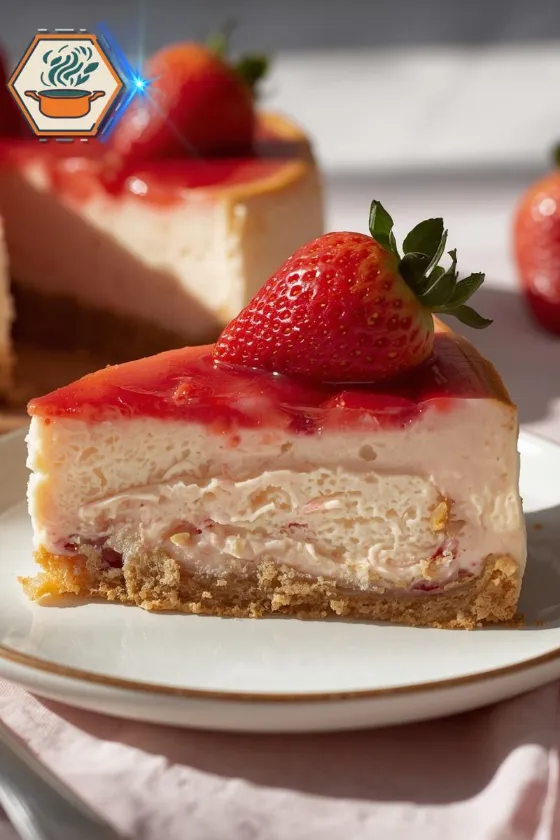 strawberry cheesecake slice plate