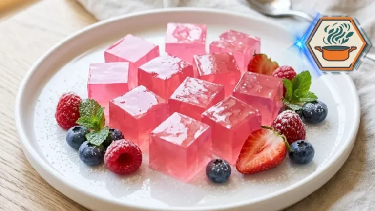 pink gelatin cubes low calorie dessert