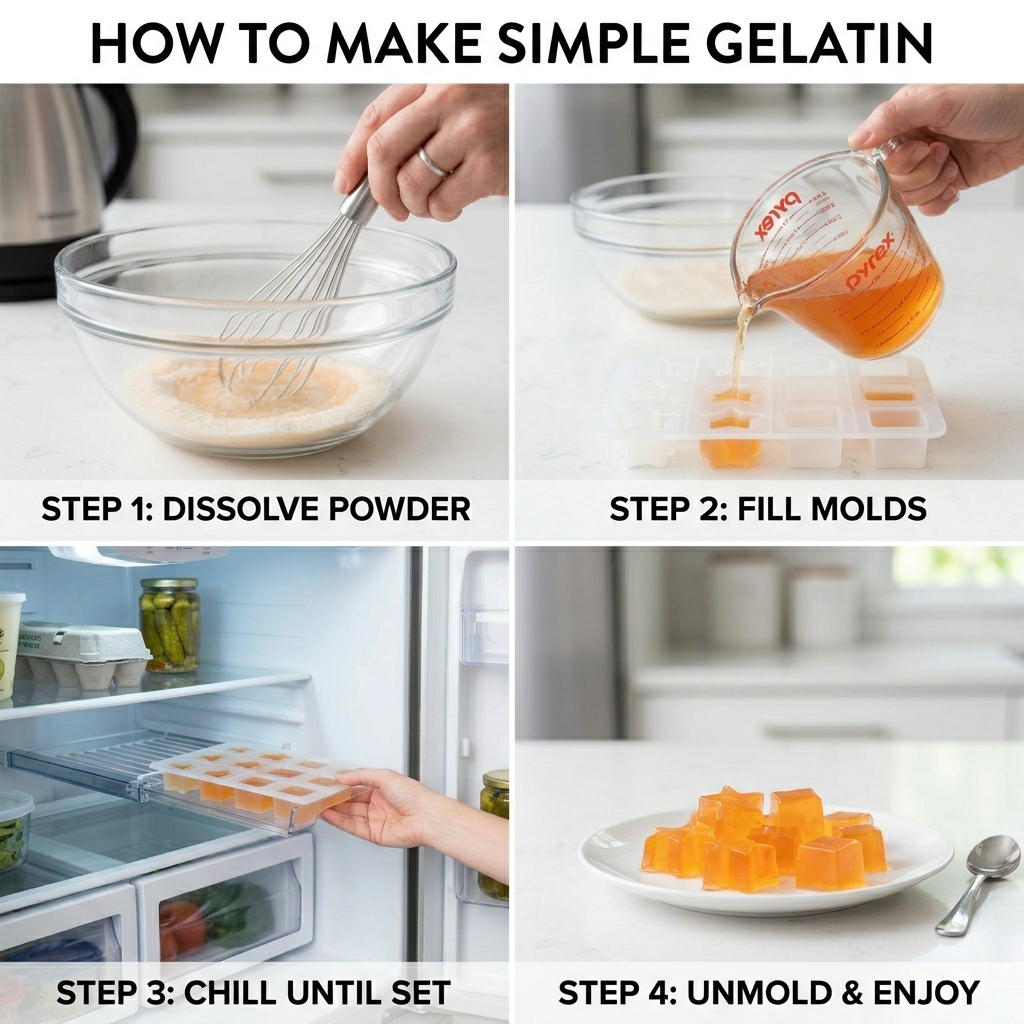 step by step pink gelatin recipe preparation