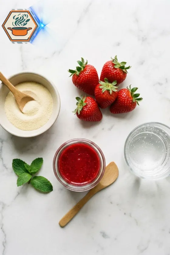 ingredients for pink gelatin recipe healthy dessert