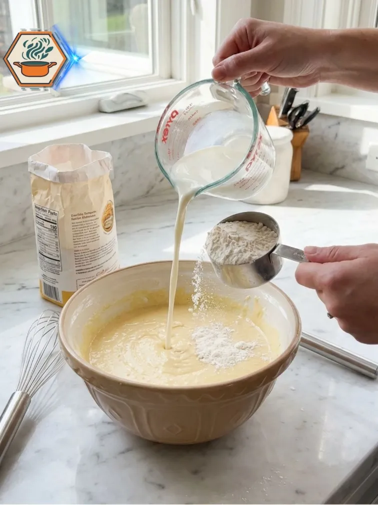 Vanilla Cupcakes Recipe: Soft, Fluffy & Easy 11 Combining wet and dry ingredients for vanilla cupcakes