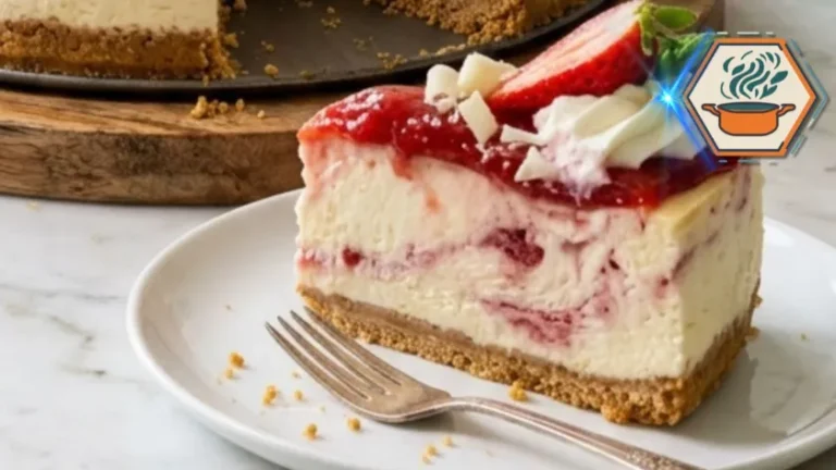Slice of Four-Ingredient Strawberry No-Bake Cheesecake