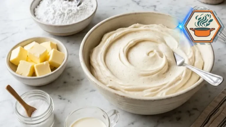 Ingredients for homemade Vanilla Buttercream Frosting.