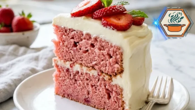 Slice of Two-Ingredient Strawberry Cake