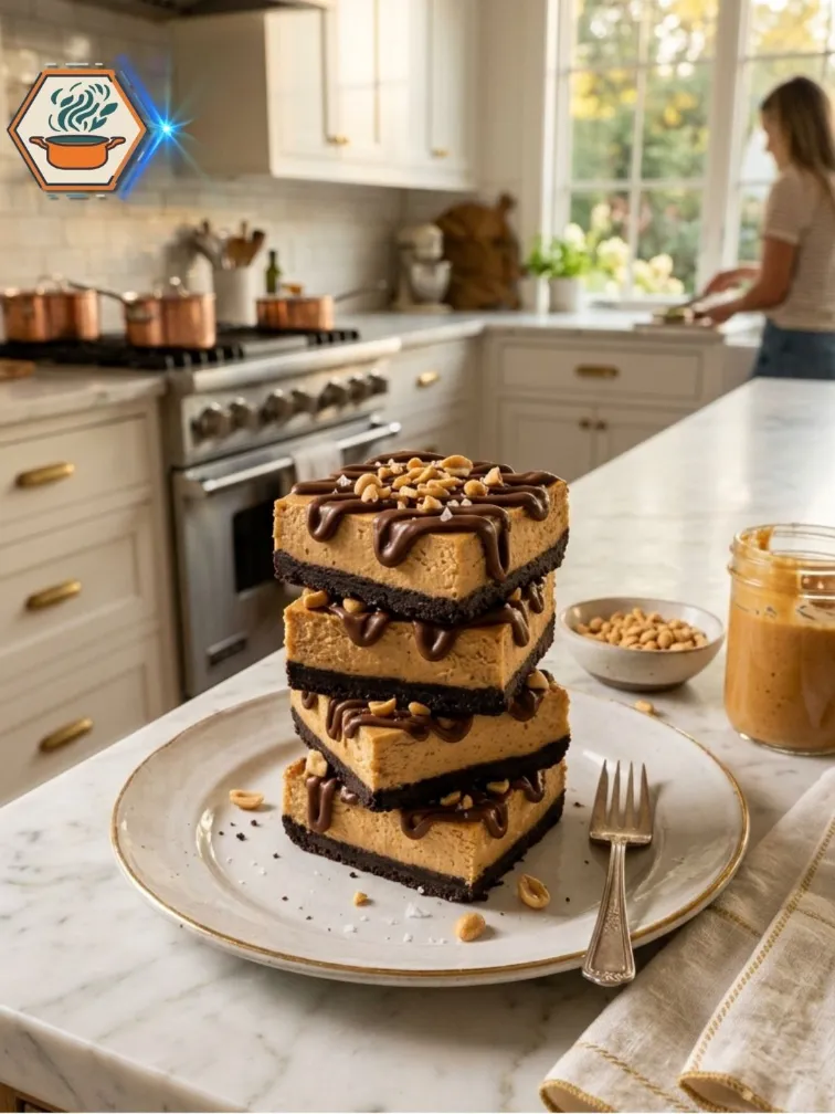 final-image dessert-bars Finished peanut butter cheesecake bars