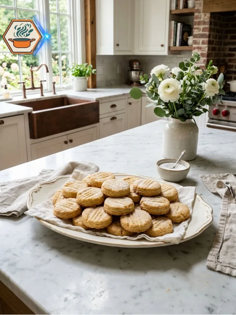 Serving platter of homemade shortbread cookies