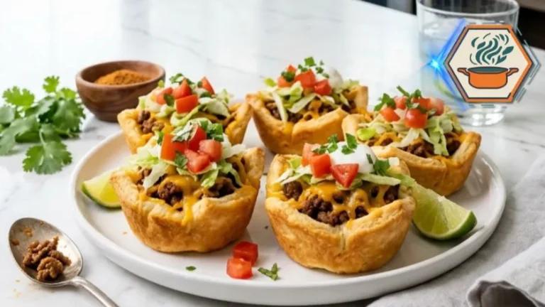 Two-Ingredient Taco Cups: Easy, Crispy, and Family-Friendly 5 Freshly baked taco cups ready to serve
