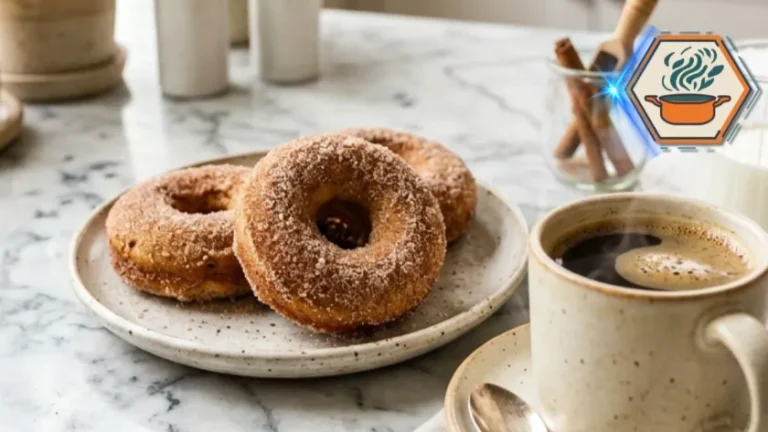 Fresh baked donuts served for breakfast