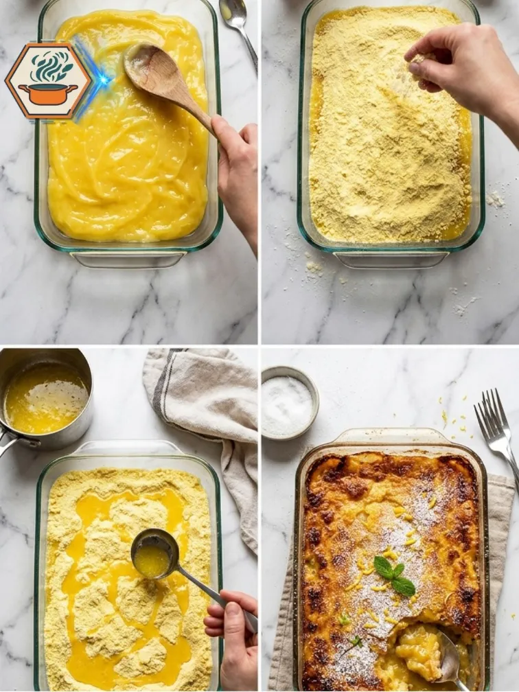 Step by step preparation of lemon cobbler