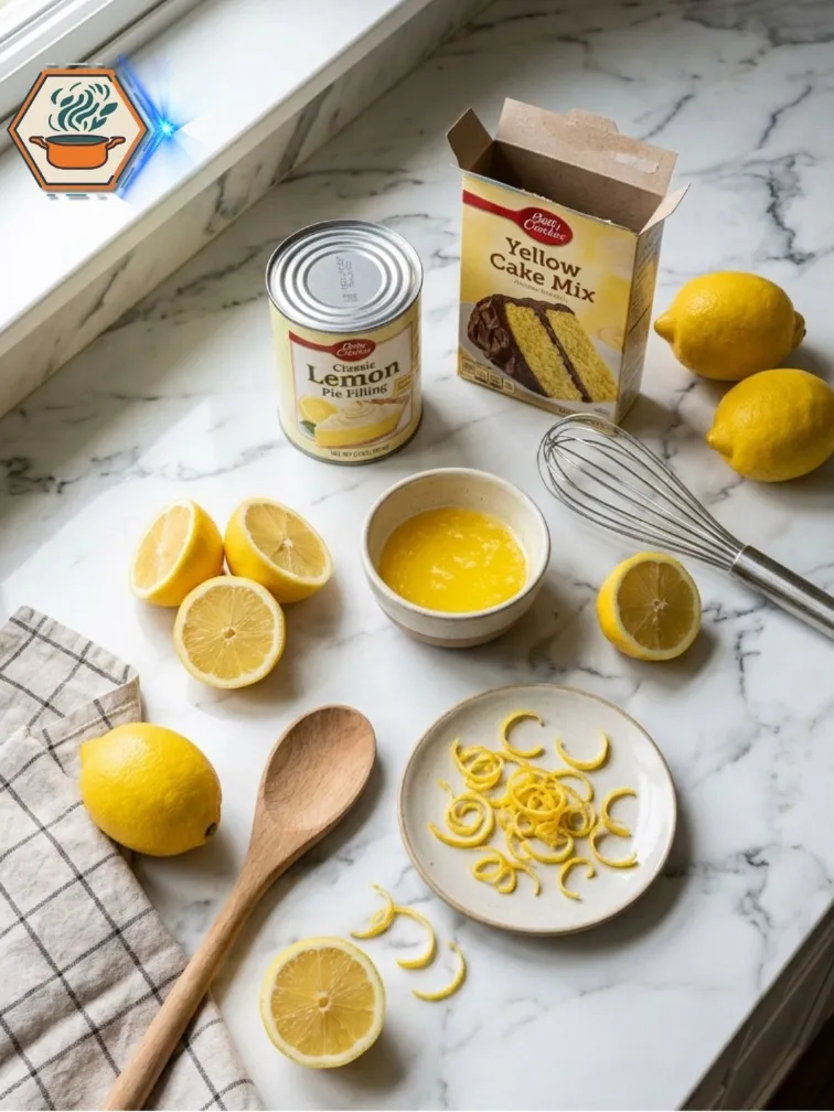 Ingredients for Two Ingredient Lemon Cobbler