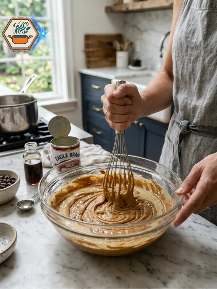 Two-Ingredient Peanut Butter Cookies: The Ultimate Easy Cookie Recipe 7 Mixing peanut butter and condensed milk