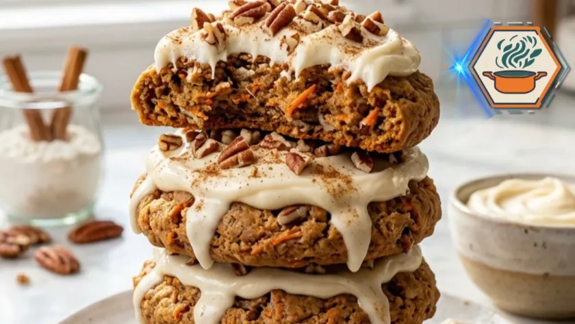 Soft inside of Two-Ingredient Carrot Cake Cookies