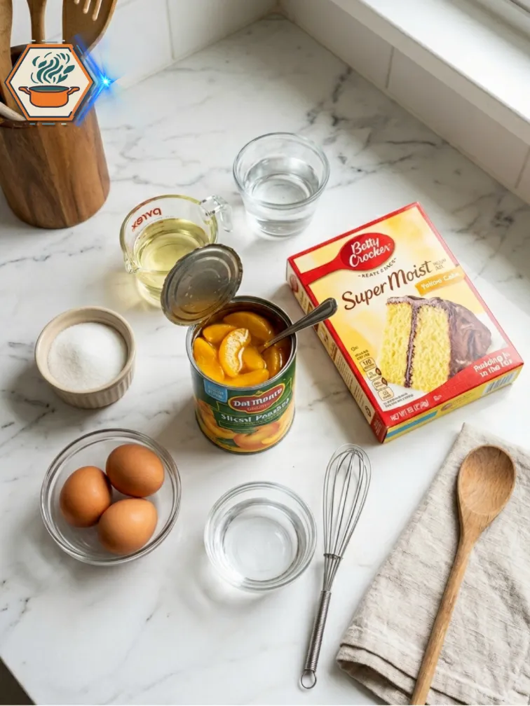Ingredients for easy peach cobbler Ingredients for Two-Ingredient Peach Cobbler