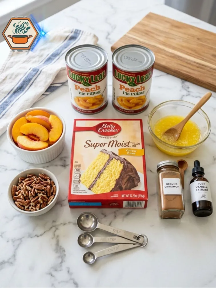 Ingredients for Two-Ingredient Peach Dump Cake