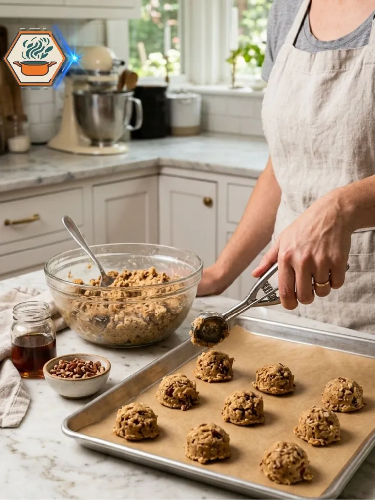 Two-Ingredient Maple Cookies: Easy Soft and Chewy Recipe 8 Scooping maple cookie dough