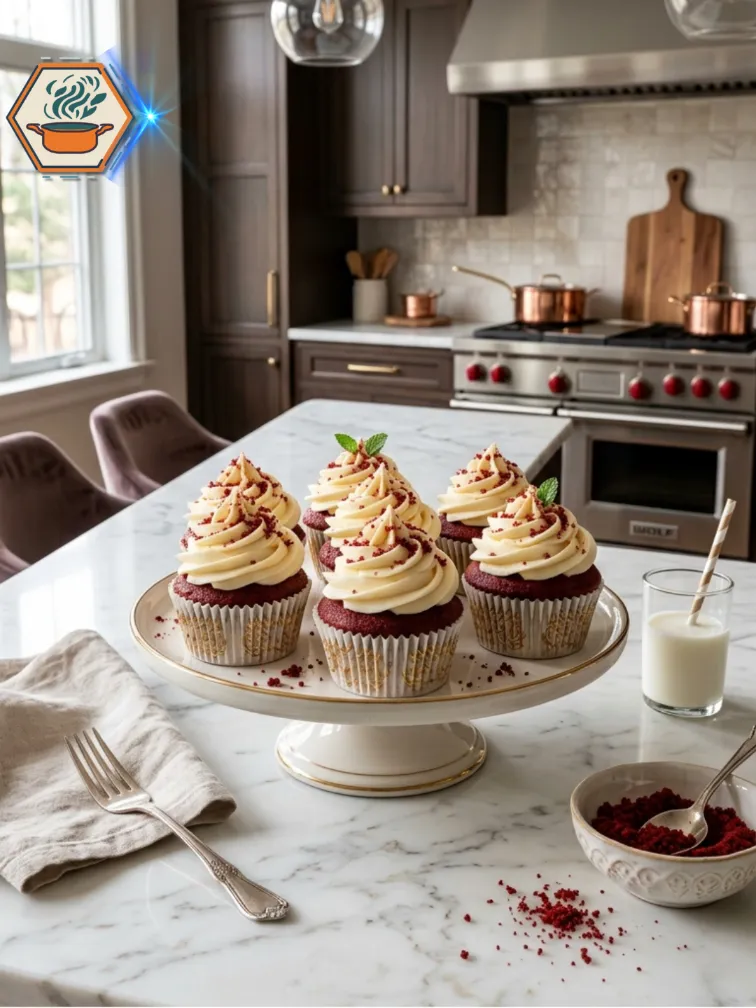 Ultimate Red Velvet Cupcakes ready to serve