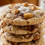 Two-Ingredient Apple Cinnamon Cookies stacked on a white plate.