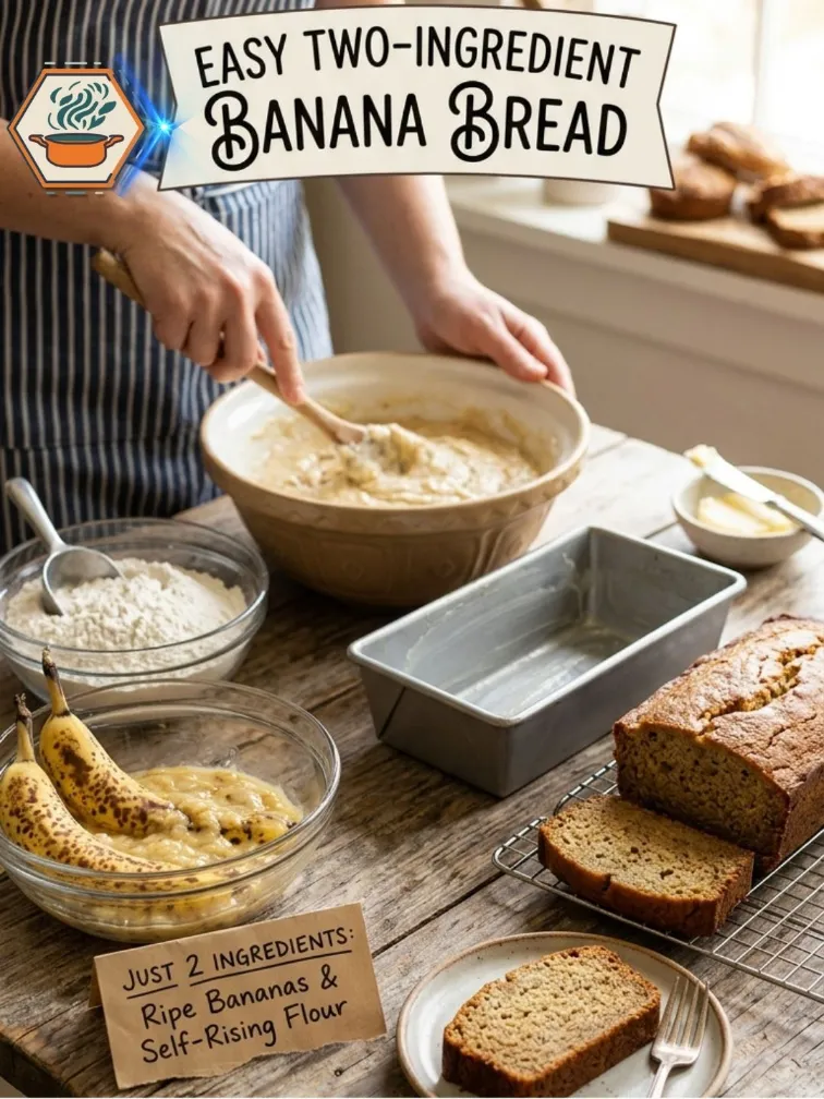 Banana Bread Ingredients Bananas and yellow cake mix for banana bread