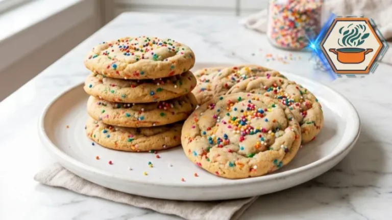 Plate of Two-Ingredient Funfetti Cookies for recipe card
