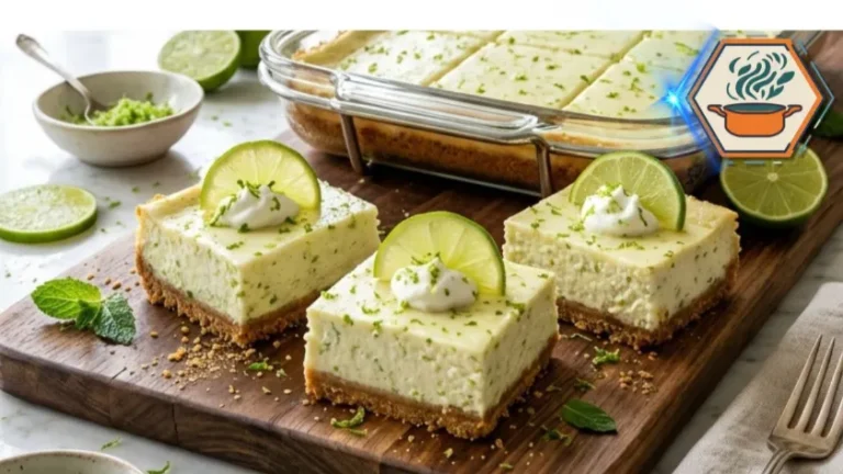 Two Ingredient Lime Cheesecake Bars Recipe card