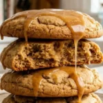 Two-Ingredient Maple Cookies stacked on a white marble countertop