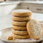 Two-Ingredient Shortbread Cookies on a white marble countertop