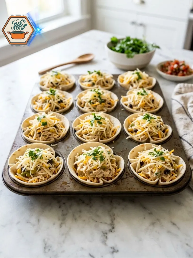 Two-Ingredient Chicken Taco Cups: The Easy Recipe Everyone Will Love 6 Assembling taco cups
