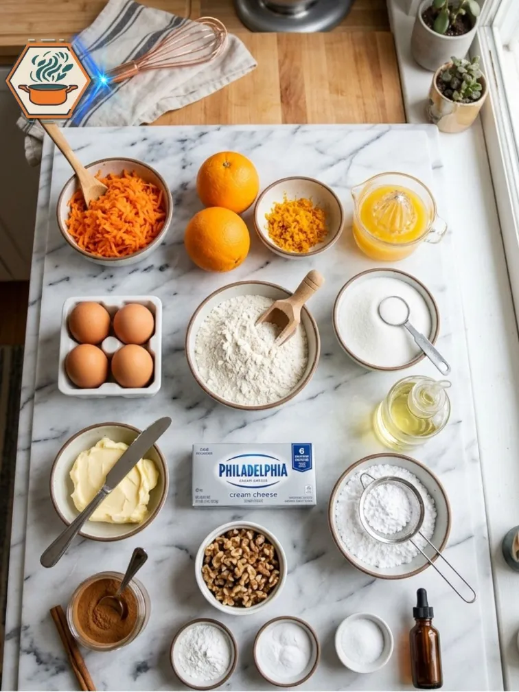 Carrot and Orange Cake 8 Carrot orange cake batter being mixed with grated carrots and orange zest.