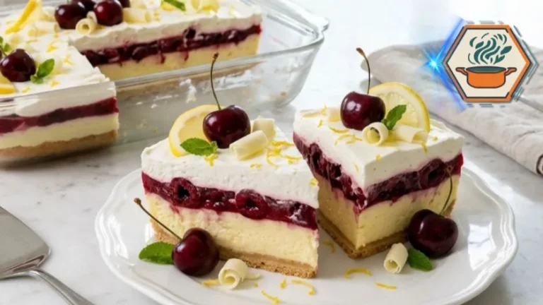 Cherry Lemon Dream Cheesecake Lush 3 Close-up of Cherry Lemon Dream Cheesecake Lush slices.